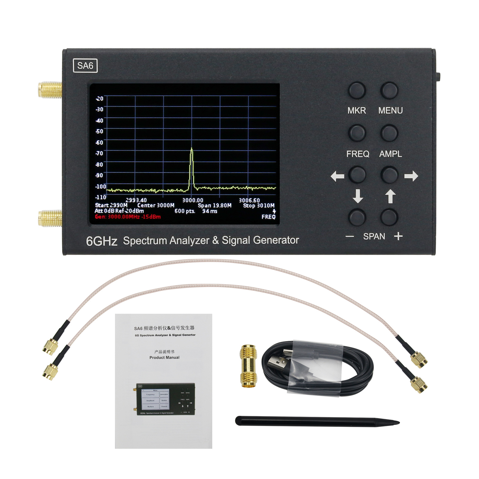 SA6 6GHz Analizador de espectr - Signal Generator Spectrum Analyzer reseña y precio